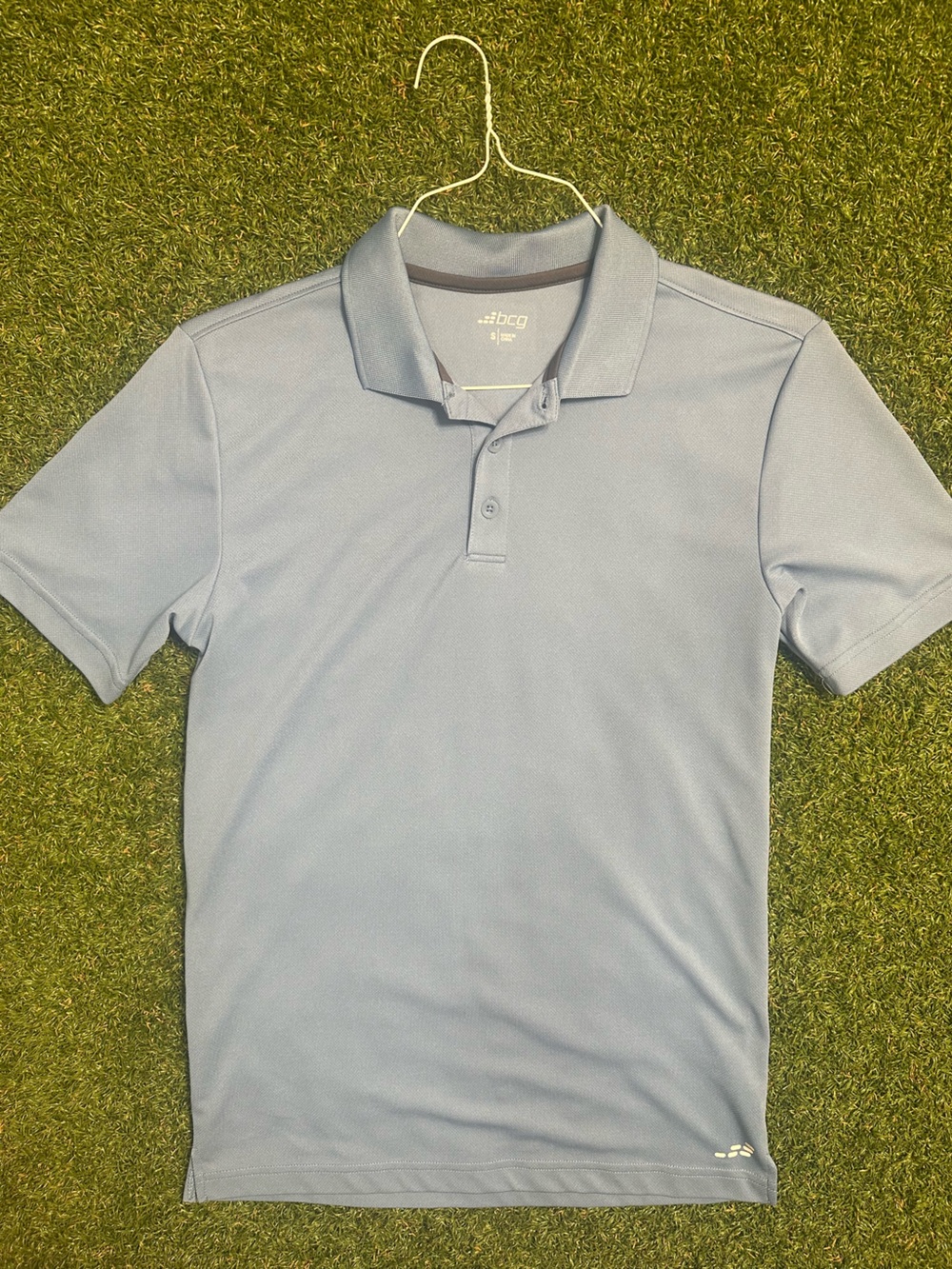 bcg Men's Pale Blue Performance Polo